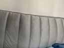 新款绒料加厚夹棉床头靠垫现代简约床头罩纯色绗缝布艺床头套全包 荷兰绒【线条款-浅灰】特厚夹棉 适用床头长1.9米【高度65cm内】 实拍图
