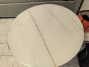 时黛家居 圆形茶几 办公客厅简约轻奢玻璃仿岩板纹小户型阳台圆几 实拍图