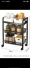 溢彩年华 厨房置物架小推车可移动蔬菜架家用卧室零食收纳架储物架1059-BK 实拍图