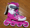 米高轮滑鞋儿童溜冰鞋直排轮可调尺码透气培训初级教学生用旱冰鞋MI0 粉色 MI0 S +(推荐鞋码29-32内长18.5-21.5) 实拍图