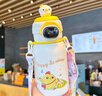 【礼物】智能保温杯宝宝吸管水壶耐磨耐用大容量学生专用水杯 黄色小鸡500ml-智能盖 实拍图