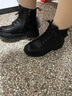 达芙妮女士马丁靴牛皮英伦风洋气小短靴冬季加绒皮靴雪地棉鞋子 实拍图