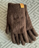 沐驰斯顿手套男冬季2025新款骑行电动车保暖防风防寒加绒加厚针织毛线手套 主图款(双层加绒)卡其色 均码(男女均可带) 实拍图