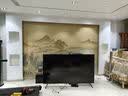 新福壁海新中式电视背景墙壁纸8d立体红色山水3d墙纸江山壁画客厅影视墙布 设计师推荐款式3 定制 实拍图