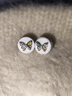 芯奢纯银999足银针蝴蝶耳钉女士耳骨钉高级耳环精致小巧养耳洞不过敏 一对+精美礼盒 实拍图