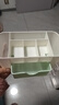 首饰盒抽屉式化妆品宿舍书桌护肤品桌面梳妆台面膜口红置物架文具 双层收纳盒清新绿1个 实拍图