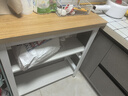 立太厨房置物架落地多功能切菜桌子工作台多层微波炉锅具收纳架窄边柜 【升级加宽】三层长80宽30高80 【加厚30mm台面】台面可剁骨 实拍图