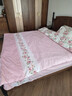 富安娜床上四件套 纯棉100%全棉床单被套单双人 花知晓 203*229cm 粉 实拍图