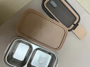 广意 316不锈钢饭盒+304勺筷双层日式便当盒可加热学生餐盒  GY8543 实拍图