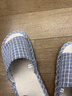 回力拖鞋男女款亚麻凉拖情侣居家休闲轻盈透气吸汗厚底耐磨地板拖 经典网格款HL1036兰色44码一45码 实拍图