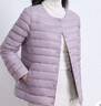 鸭鸭（YAYA）佟丽娅同款轻薄羽绒服女新款冬季短款圆领内胆修身时尚薄外套男 浅紫色【女款无领】 4XL 【建议155-170斤】 实拍图
