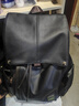 墨一男士背包大容量双肩包休闲潮牌短途旅行出差皮质电脑包大学生书包 黑色升级款 实拍图