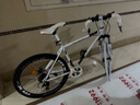 ICOLOUR变速死飞山地自行车男弯把单车公路车赛车实心胎双碟刹成人女中学 减震-白黑白24速60刀 实拍图