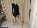 家逸衣帽架实木落地衣架卧室挂衣架可折叠衣架简约衣服架子榉木80CM 实拍图