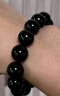 金石灵天然黑曜石手串男女款水晶手链海蓝宝五行补水佛珠转运珠生日礼物 黑曜石手链14毫米 实拍图