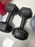 艾美仕（AiMeiShi）哑铃男士健身家用器材女练臂肌一对六角包胶亚玲环保套装组合学生 10KG 一副（左右手各5公斤） 实拍图