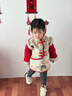 葆氏长袖吃饭罩衣儿童防水隔污拜年服宝宝新年中国风刺绣秋冬外穿护衣 实拍图