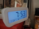 康巴丝（Compas）闹钟夜光聪明灯智能语音报时起床神器自动感光三组闹铃小闹钟儿童学生钟 2139 白色礼物新年礼物 实拍图