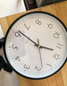 BBA 挂钟客厅简约挂墙静音时尚家用钟表现代卧室时钟石英钟26cm黑 实拍图