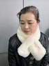 围巾女冬款獭兔毛冬季加厚围脖仿皮草围巾女学生韩版百搭保暖脖套 米白色 实拍图