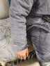 爱翡杰利中老年睡衣男冬天爸爸三层夹棉加厚长袖两件套法兰绒保暖老年人男家居服 k81-004夹棉套装 灰色 男士2XL码(适合135-155斤) 实拍图