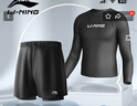 李宁（LI-NING）泳裤男士宽松防尴尬泳衣套装水陆两用黑色长袖两件套07-23 XXL 实拍图