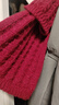 百搭韩版针织毛线红色围巾女2024圣诞冬季高级感新年礼物情侣围脖 针织围巾-酒红色-1个装-保暖 1 实拍图