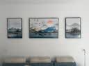 Sixpoetry 客厅装饰画现代简约沙发背景墙壁画轻奢三联晶瓷画大气高档挂画 家和万事兴（铝合金外框） 晶瓷画左右50*70+中间100*70亮面 实拍图