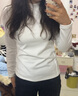 秋冬新款长袖t恤女修身显瘦打底衫内搭上衣高级感欧货 愚仁1045白色 XL 实拍图
