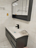 恋派浴室柜 陶瓷一体盆卫生间洗脸盆柜组合悬挂式洗漱台智能洗手盆柜 智能镜箱】珠光灰+陶瓷盆 100cm 实拍图