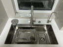 摩恩阳光系列厨房水槽大单槽洗菜盆一体盆304不锈钢台上中下家用洗碗水池 四孔集渣银色水槽-圆形抽拉顶配 75*46CM 实拍图