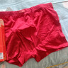 浪莎（LangSha）纯棉男士内裤大红色平角裤本命年中腰全棉短裤头马年秋冬四角裤男 【2条装】100%棉大红平角款 2XL /180码（建议130-150斤） 实拍图