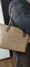 蔻驰（COACH）【品牌直供】女士大号单肩手提托特包棕黄拼棕色CBT20新年礼物 实拍图