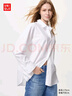 优衣库女装全棉衬衫/长袖衬衣薄外套通勤长绒棉新款479078 00 白色 S 实拍图