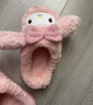 猪爸爸儿童棉拖鞋女童家居室内保暖防滑软底三丽鸥卡通中童毛毛拖鞋粉20 实拍图