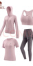 骆驼（CAMEL）瑜伽套装女跑步健身四件套运动服 Y23BATL6052 夕岚粉/永恒灰 M 实拍图