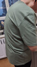 重磅纯棉短袖t恤男高档纯色印花休闲基础款内搭半袖打底衫 橄榄绿 4XL  185-200斤 实拍图
