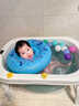 奔麦婴儿洗澡盆泡澡桶新生儿童澡盆宝宝浴桶浴盆游泳桶家用可坐可躺 可坐可躺+浴凳丨蓝 实拍图