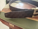 皮带男士真皮不带头自动扣无夹层头层纯牛皮裤腰带无头皮带条青年 中年3.5cm自动扣无头皮带 咖啡色（大格纹） 实拍图