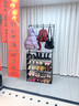苡茉鞋架家用门口多层简易鞋帽一体鞋柜宿舍出租屋置物架子侧布5层80 实拍图