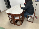 骄兰诗雅 网红隐形餐桌实木大理石北欧风餐桌椅组合现代简约家用小户型桌 胡桃色方形餐桌1桌6椅 实拍图