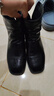 卓诗尼秋冬瘦瘦靴短靴鞋子法式抓皱粗跟小裸靴 黑色 38  实拍图