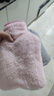 ⭐加厚防爆⭐热水袋 注水式暖手宝 暖腰暖被窝毛绒可拆洗暖水袋 粉色仿兔绒外套+内胆 1000ML-中号暖手 实拍图