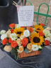 琐拉鲜花速递向日葵玫瑰混搭花束花篮生日礼物全国同城配送 香槟向日葵混搭手提花篮 实拍图