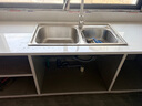 尊驰（ZUNCHI） 卫浴水槽双槽304不锈钢加厚厨房洗菜盆洗菜池洗碗槽 【304不锈钢】81*43加厚双槽+抽拉冷热水龙头 实拍图