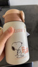 史努比（SNOOPY）儿童保温杯带吸管直饮男女小学生316不锈钢喝水杯子双盖壶500ml咖 实拍图