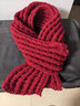 百搭韩版针织毛线红色围巾女2024圣诞冬季高级感新年礼物情侣围脖 针织围巾-酒红色-1个装-保暖 1 实拍图