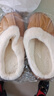 棉拖男棉拖女居家棉拖鞋加绒棉拖鞋男保暖鞋月子鞋女包头拖女 卡其色 38-39 偏小一码 实拍图