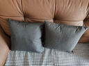 皮尔卡丹（pierre cardin）抱枕靠垫 纯色亚麻风可拆洗午睡枕办公靠枕汽车腰靠 烟灰 45*45cm 实拍图