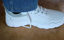 安踏男鞋运动鞋子男士冬季皮面防泼水透气轻便软底白色跑步休闲鞋 【皮面防泼水神器】安踏白/灰-4 42.5 实拍图